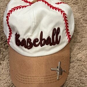 Baseball Mom Cap with Red Stitching